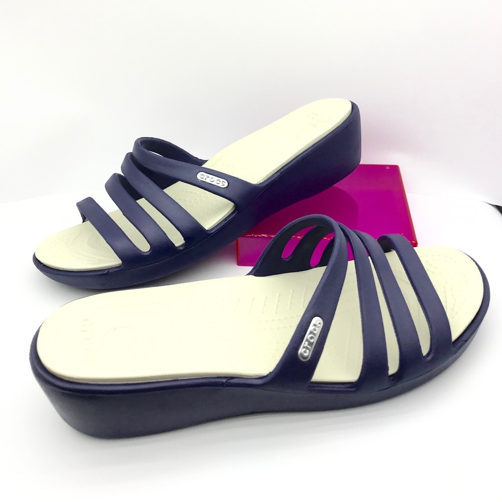 Crocs Women’s Rhonda Wedge Color: Navy Blue